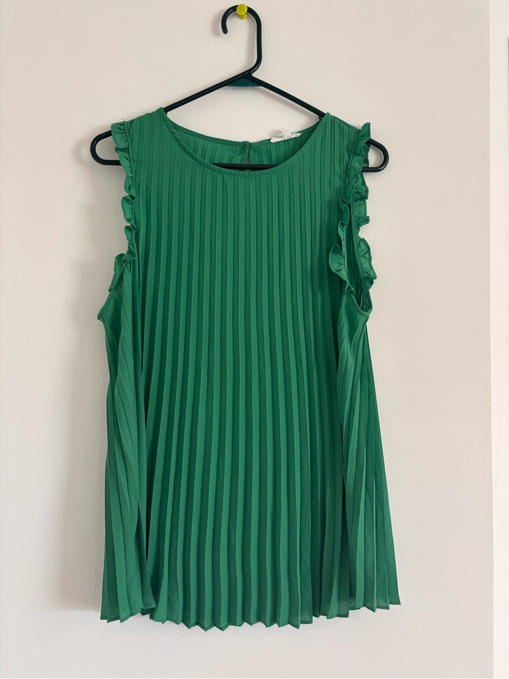 Maurices Green Pleated Ruffle-Trim Tank